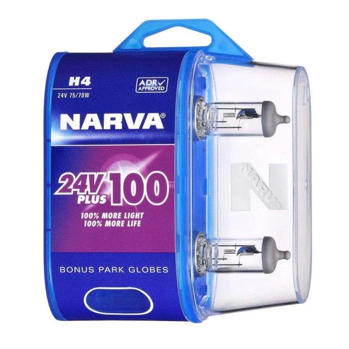 Image 0 for NARVA H4 HEADLIGHT GLOBE - 24V 75-70W +100 (PAIR)