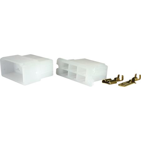 Image 0 for OEX QC CONNECTOR MALE-FEMALE WHITE 6 POLE